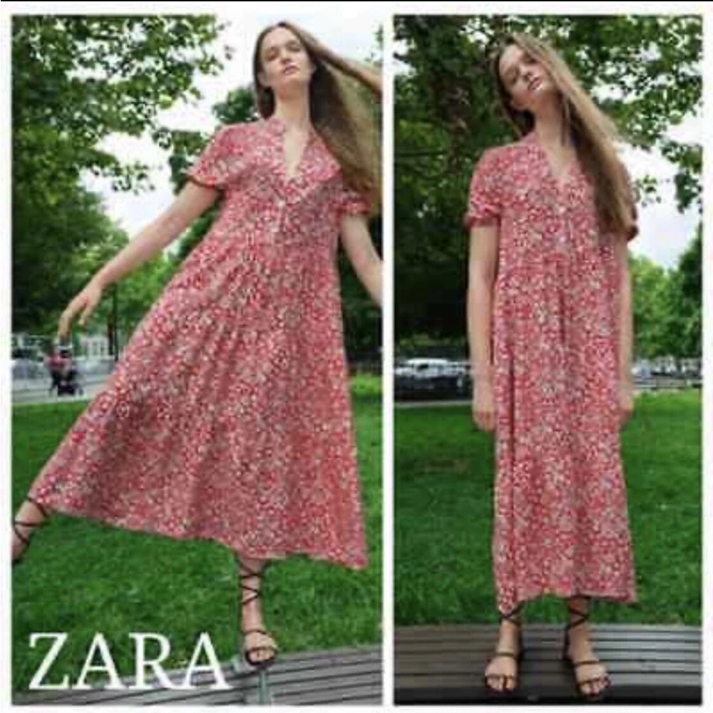 Zara Women's Red Floral Dress